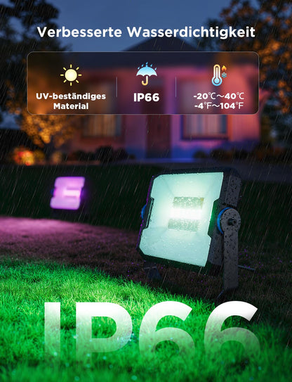 Govee Outdoor LED Strahler RGBWW Alexa Matter 4er Set