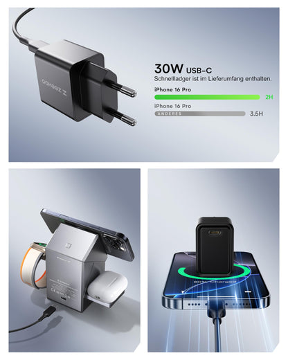 ZEEHOO CubeTrick-X 3-in-1 Ladestation - Apple Magsafe Qi2