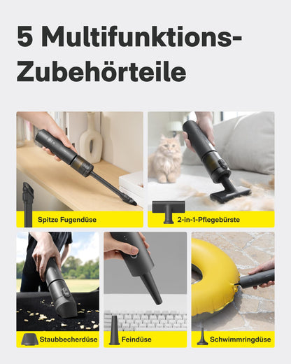 HOTO Akku-Handstaubsauger 4-in-1 Autostaubsauger 20000 Pa