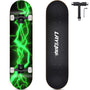 LAYENNE Skateboard Komplettboard 31 x 8 Zoll in Grün mit Blitz-Motiv