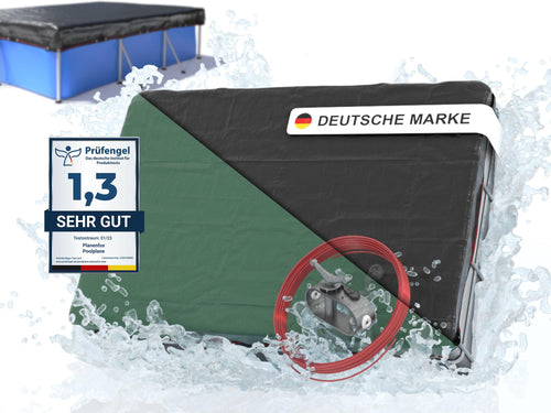 Planenfux Poolabdeckung rechteckig 400x200 cm - Sommer & Winter, blau, schützt das Becken ganzjährig vor Schmutz und Frost.