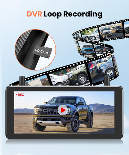AUTO-VOX Solar Rückfahrkamera kabellos, 7,2-Zoll-Monitor, 1080P HD