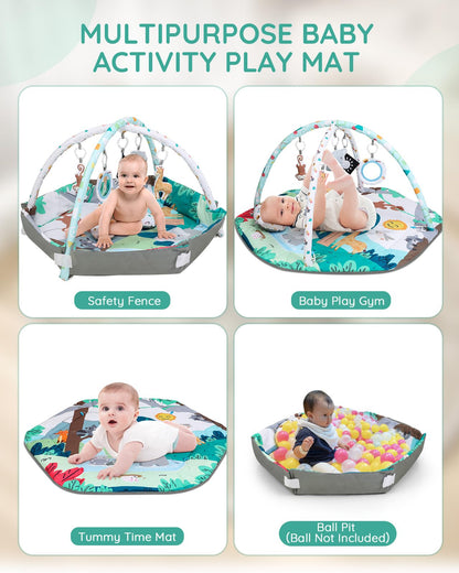 Lilian&Gema Spielbogen Baby 4-in-1 Spielmatte mit 6 Spielzeugen