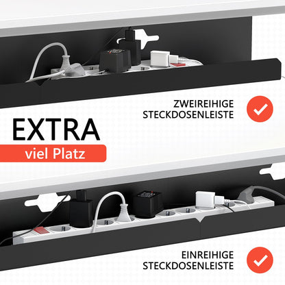 iVengo XL Kabelkanal Schreibtisch, 2er Set, 2x 50 cm, schwarz