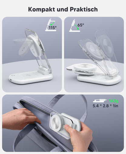 Mukiya Mag Safe Ladestation 3 in 1 für iPhone, Apple Watch und AirPods