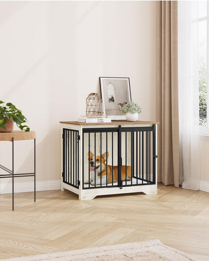Hzuaneri Moderne Hundebox Möbel 81cm – Holz Weiss Braun