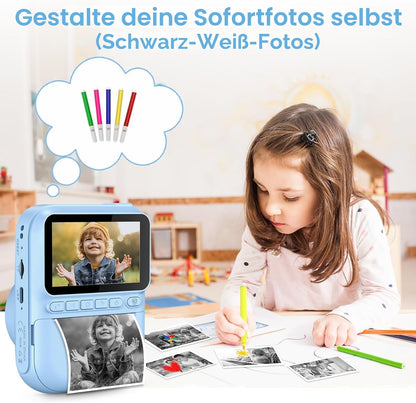 GREENKINDER H2 Sofortbildkamera für Kinder, 14 MP, 1080P, 32 GB