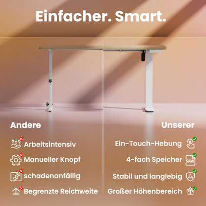 HUANUO Elektrischer Schreibtisch, höhenverstellbar, 80 x 48 cm