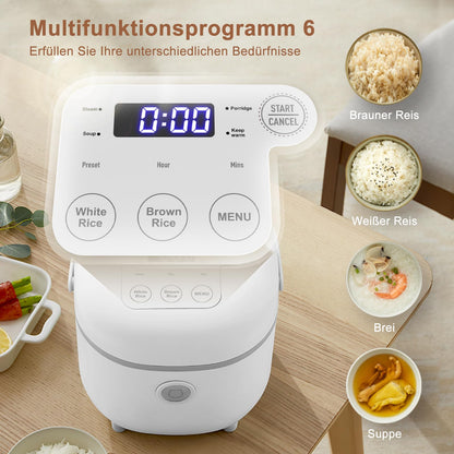 Bear Reiskocher DFB-B20A1 mit Dampfgarer, 6 Kochfunktionen, weiss