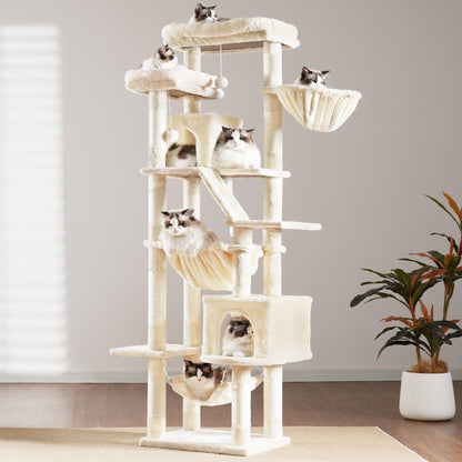 Heybly HCT034M Kratzbaum – 180 cm Beige Katzenturm