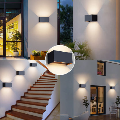 Klighten LED Wandleuchte 24W Up Down, IP65, 3000K, Anthrazit