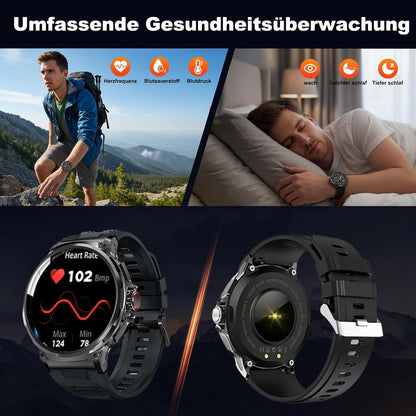 Deedlite Zeus 2.0 Smartwatch Herren mit 1,85-Zoll-Display, Bluetooth