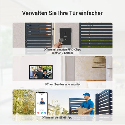 EZVIZ CP7 2K Video Türsprechanlage mit Türöffner & Farb-Touchscreen