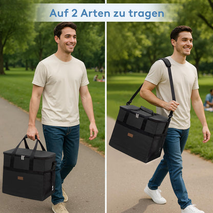 Lifewit Kühltasche 40 L, faltbare Thermotasche für Picknick, schwarz