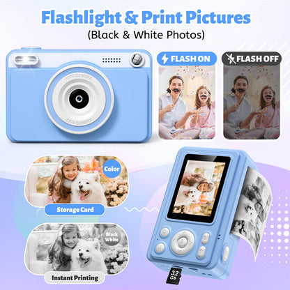 GREENKINDER Sofortbildkamera Kinder H10 mit 32GB Karte, Blau