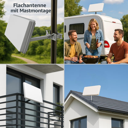 Selfsat H30D2+ HD Flach-Sat-Anlage Twin LNB für 2 TV - Set