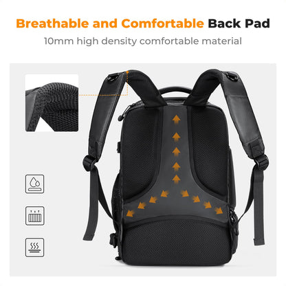 K&F CONCEPT Kamerarucksack wasserdicht mit Laptopfach, schwarz