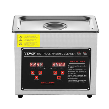 VEVOR Ultraschallreiniger 3L 150W Edelstahl mit Digitalanzeige