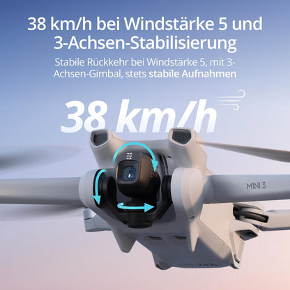 DJI Mini 3 (DJI RC) – faltbare Mini Drohne mit 4K-Kamera, unter 249 g