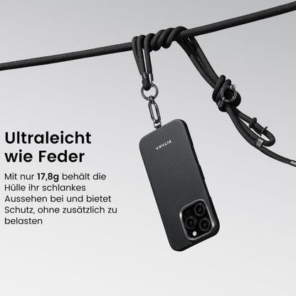 pitaka Ultradünne Aramidfaser Handyhülle iPhone 16 Pro - Schwarz/Grau