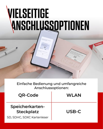 Canon SELPHY CP1500 Mobiler Fotodrucker - Weiss mit Papierset