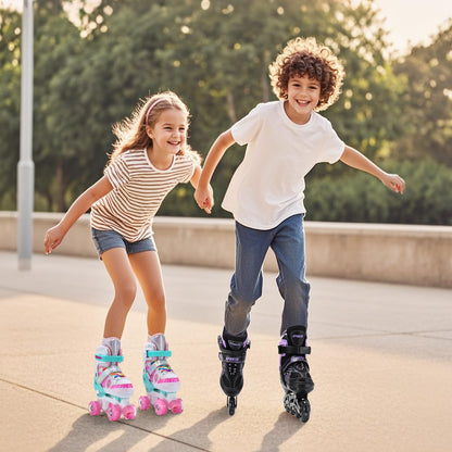 Ylaide Inline Skates Kinder verstellbar, leuchtende Rollen, EU 32-36