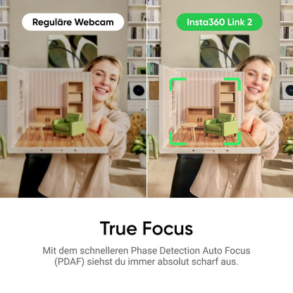 Insta360 Link 2 4K AI Webcam - Stativ Bundle für PC/Mac