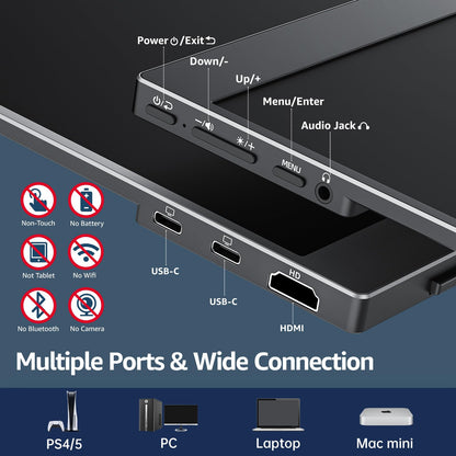 cocopar Tragbarer Reisemonitor 15.6 Zoll Full HD USB-C Display
