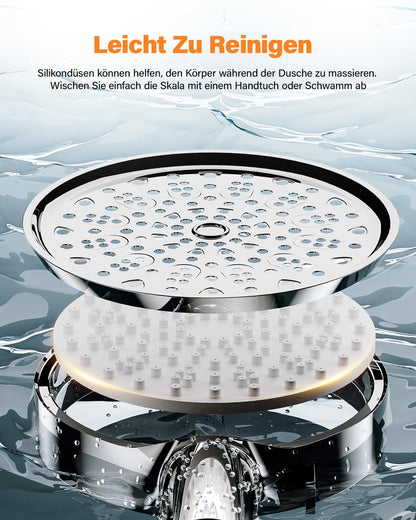 Cobbe Filter Duschkopf mit Schlauch, Handbrause mit 6 Strahlarten
