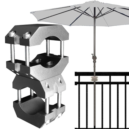 KD-TECH Sonnenschirmständer V1 für Balkon und Geländer ohne Bohren, Halterung aus Aluminium