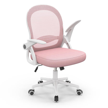 naspaluro Ergonomischer Netz-Schreibtischstuhl – Rosa. Rosa Bürostuhl mit Netzlehne. Bietet ergonomische Sitzunterstützung für langes Arbeiten.