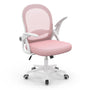 naspaluro Ergonomischer Netz-Schreibtischstuhl – Rosa. Rosa Bürostuhl mit Netzlehne. Bietet ergonomische Sitzunterstützung für langes Arbeiten.