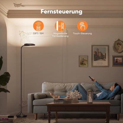 SIBRILLE LED Stehlampe 36W, dimmbar mit Fernbedienung Deckenfluter