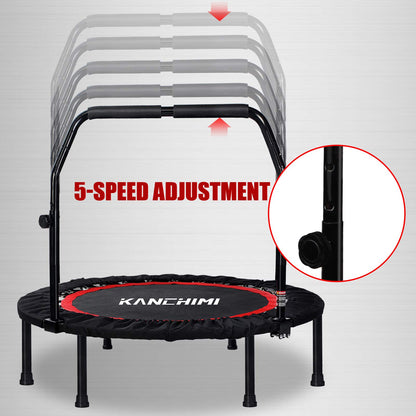 Kanchimi Fitnesstrampolin faltbar mit Griff, schwarz, Ø 101,6 cm