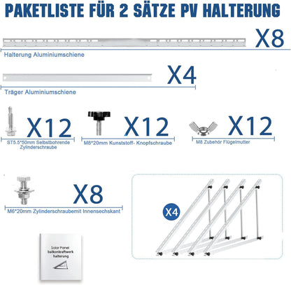 Rhein Beleuchtung Solarmodul Halterung 114 cm, 0-90° verstellbar