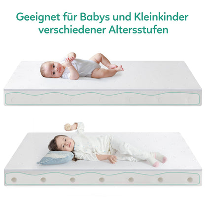 BedStory Babymatratze 70 x 140 cm, verstellbare Härte, 12 cm hoch