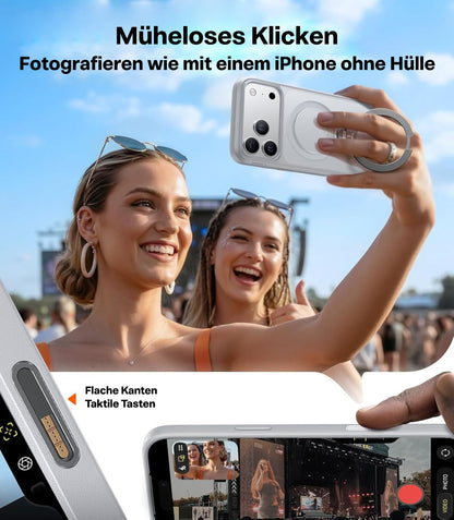 TORRAS Ostand Q3 Spin Handyhülle für iPhone 17 Pro Max, Silbergrau