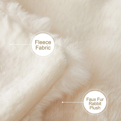 Kaninchen Plüsch Kuscheldecke Super Soft – Weiss 230x250cm