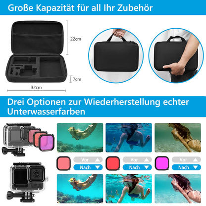oGoDeal Action-Cam-Zubehör-Set für GoPro Hero 13 Black DE192