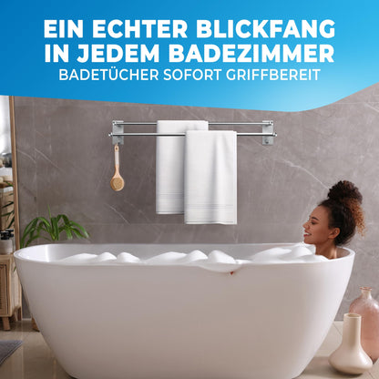LOBUX Handtuchhalter ohne Bohren, 60 cm, Edelstahl rostfrei, doppelt
