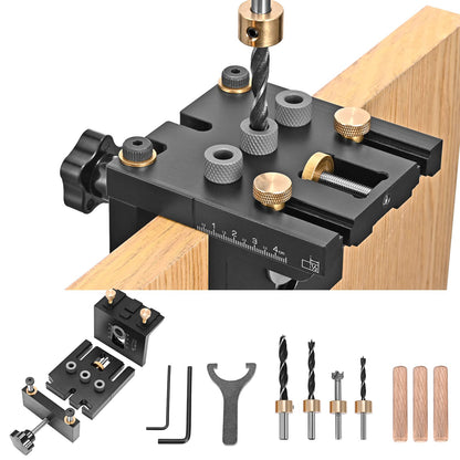 GJCrafts Dübellehre Set, selbstzentrierende Bohrschablone 6/8/10 mm aus Aluminium für präzise Dübellöcher
