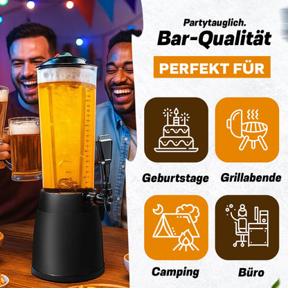 GOODS+GADGETS Biertower 4 Liter – Biersäule mit LED & Eiskühlung
