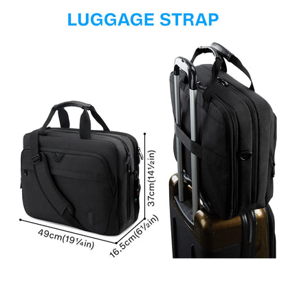 bagsmart Laptoptasche 17,3 Zoll, erweiterbare Aktentasche, schwarz