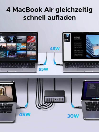 UGREEN USB C Ladegerät 200W GaN 8-Port Desktop Ladestation