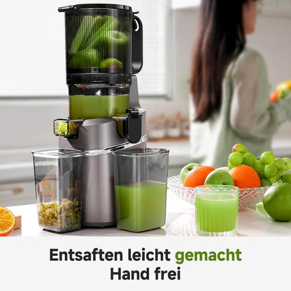 AMZCHEF Entsafter Slow Juicer 250W mit 145mm Öffnung – Grau