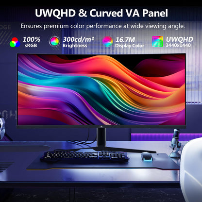 Z-Edge 34 Zoll Ultrawide Curved Gaming Monitor 165Hz WQHD