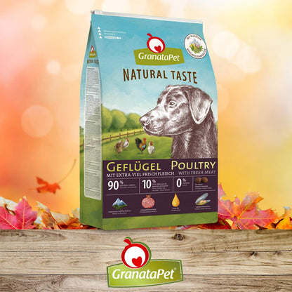 GranataPet Natural Taste Geflügel Trockenfutter Hund Getreidefrei - 12 kg