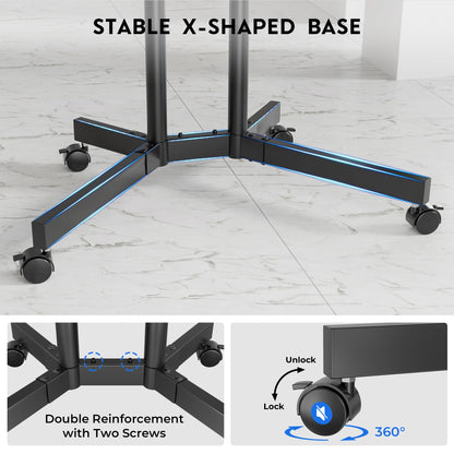 BONTEC TV Ständer rollbar, höhenverstellbar, für 32-85 Zoll bis 55 kg