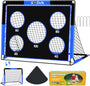 Gofady 2-in-1 Fussballtor für Kinder, 150 x 120 cm, 5 Zielbereiche mit blauem Polyesternetz
