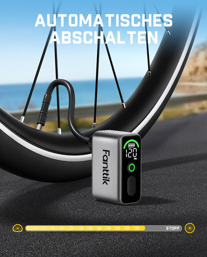 Fanttik X10 Ace Tiny Mini-Fahrradpumpe, elektrisch, 8,3 Bar/120 PSI